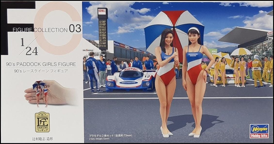 Hasegawa FC03 29103 1/24 Ölçek Padok Kızları Figürleri Plastik Model Kiti
