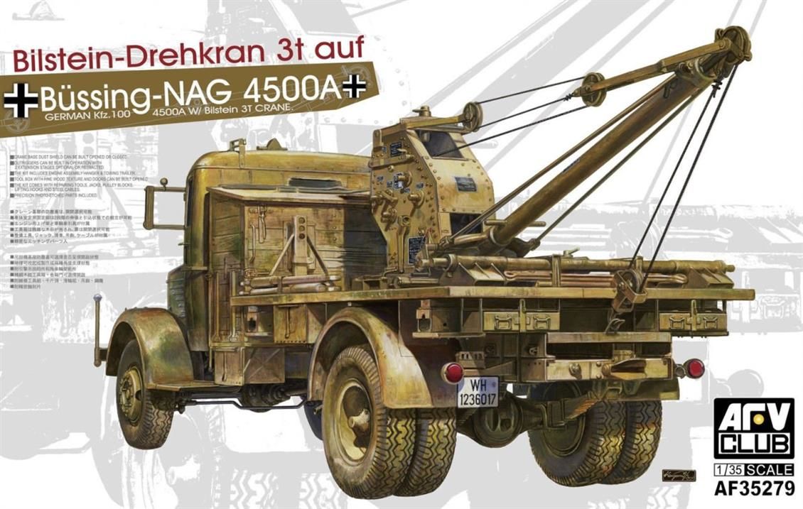 AFV Club AF35279 1/35 German Kfz.100 Bussing-NAG 4500A w/Bilstein 3T Askeri Kamyon Demonte Plastik Maketi