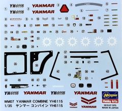 Hasegawa WM07 66007 1/35 Ölçek Yanmar YH6115 Biçer Döver Plastik Model Kiti