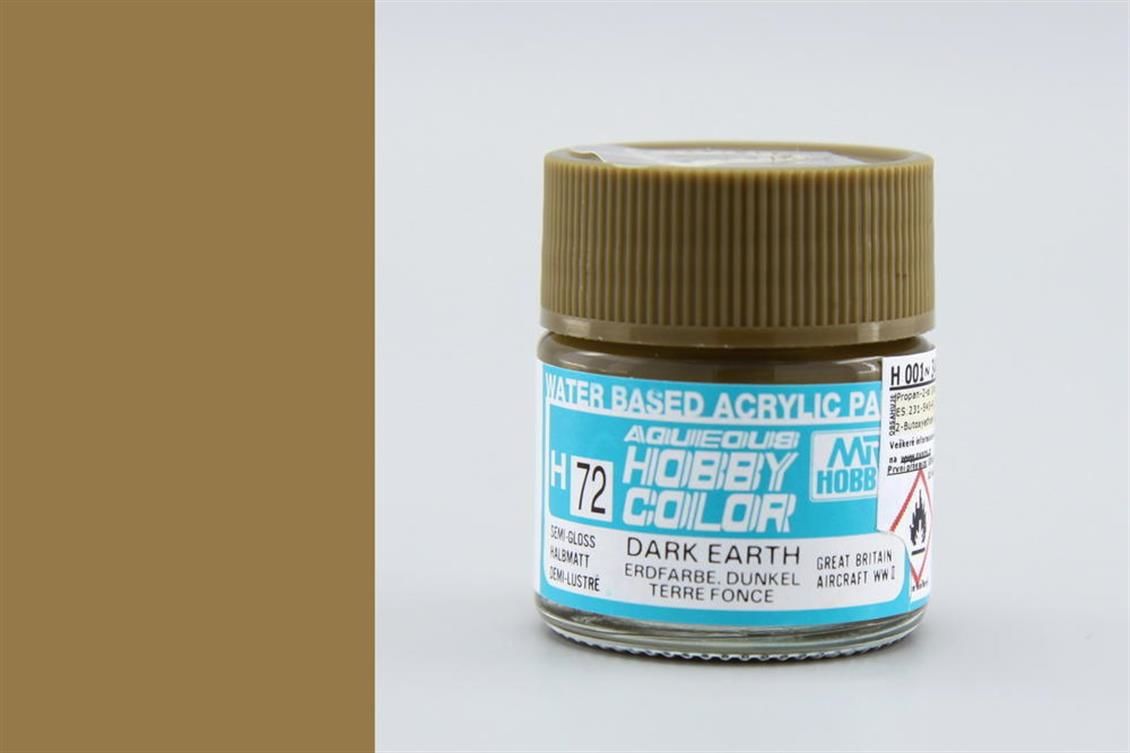 Gunze H072 10 ml. Dark Earth, Aqueous Serisi Maket Boyası