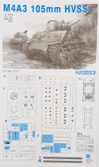 Dragon 7313 1/72 Ölçek Sherman M4A3 105mm HVSS Tankı Plastik Model Kiti