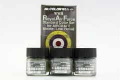 Gunze CS684 3x10 ml. Royal Air Force (WW II) Middle/Late, Mr.Color Serisi Maket Boyası Seti