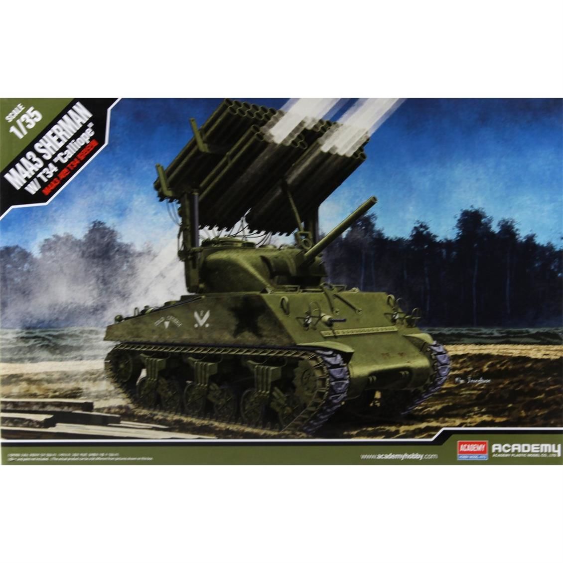 Academy 13294 1/35 M4A3 Sherman W/ T34 (Calliope) Tankı Demonte Plastik Maketi