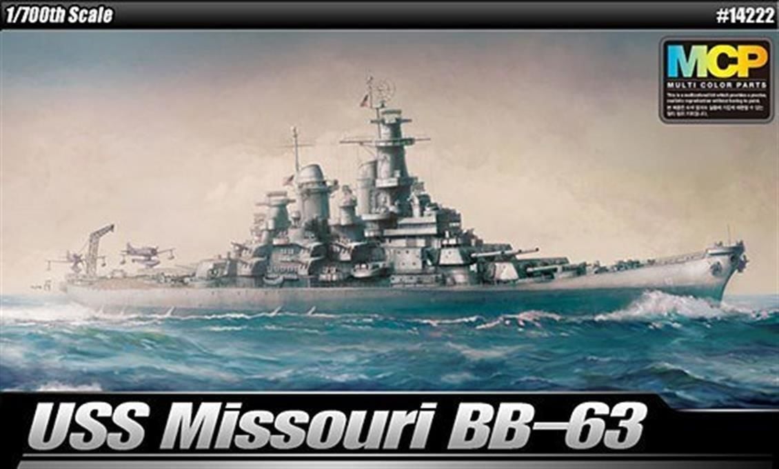 Academy 14223 1/700 USS Missouri BB 63 (Modeler's Edition) Savaş Gemisi Demonte Plastik Maketi