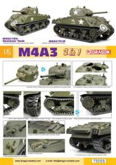 Dragon 75055X 1/6 Ölçek M4A3 105mm Howitzer (with.50-cal machine gun) Tankı Plastik Model Kiti