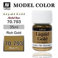 Vallejo 70793 35 ml. (214) Rich Gold (Alcohol Based), Metal Pigmentli Alkol Bazlı Model Boyası