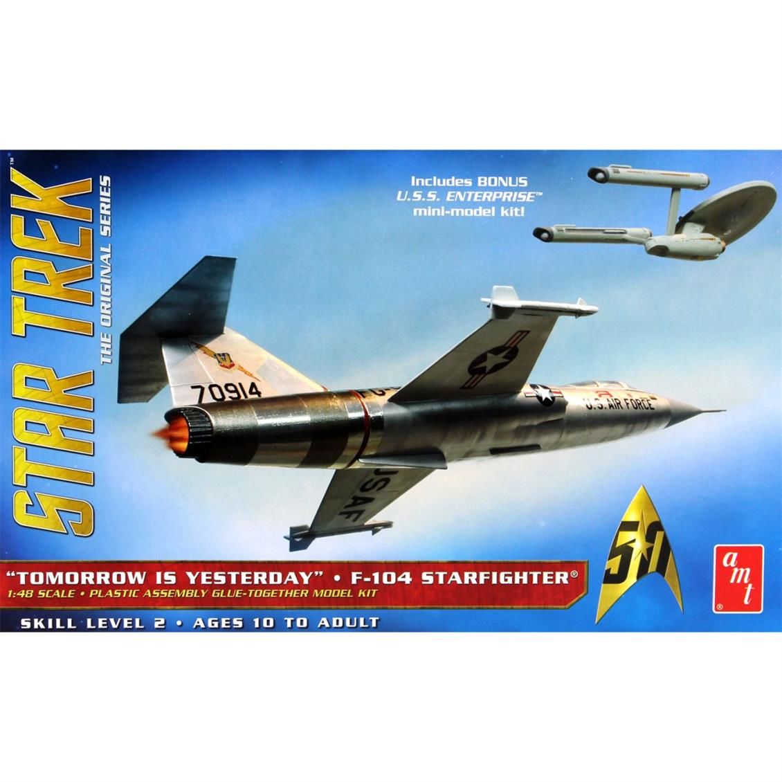 AMT, AMT 953 1/48 Star Trek F104 Starfighter Uzay Aracı Demonte