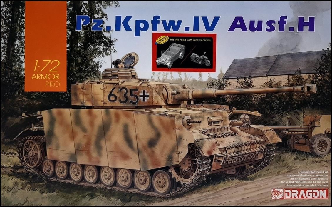 Dragon 7551 1/72 Ölçek Pz.Kpfw.IV Ausf.H Tankı Plastik Model Kiti