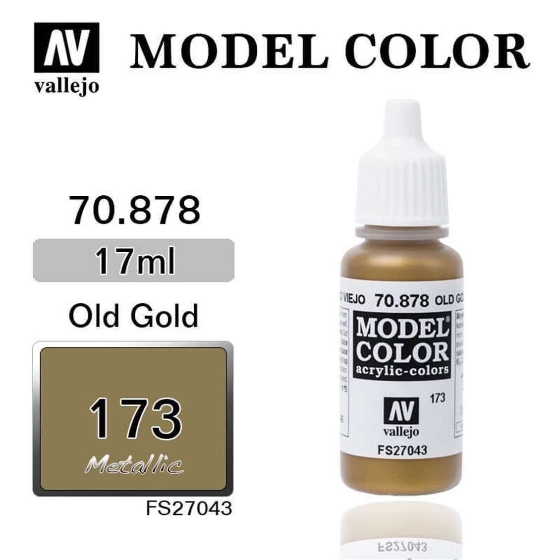 Vallejo 70878 17 ml. (173) Old Gold-Metallic, Model Color Serisi Model Boyası