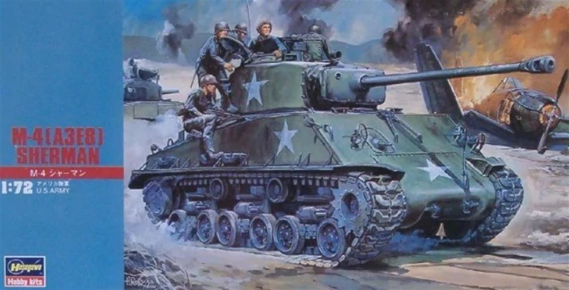 Hasegawa MT15 31115 1/72 Ölçek M4 (A3E8) Sherman Tank Plastik Model Kiti