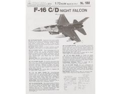 Italeri 0188S 1/72 F-16C/D Night Falcon Savaş Uçağı Demonte Plastik Maketi