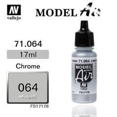Vallejo 71064 17 ml. Chrome, Model Air Serisi Model Boyası