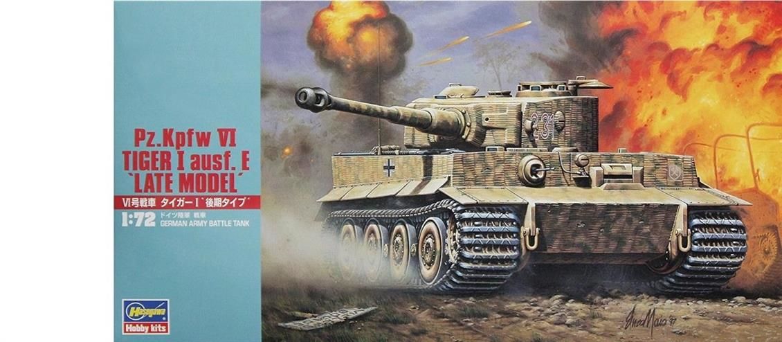 Hasegawa MT36 31136 1/72 Ölçek Pz.Kpfw VI Tiger I Ausf. E (Late Model) Tank Plastik Model Kiti