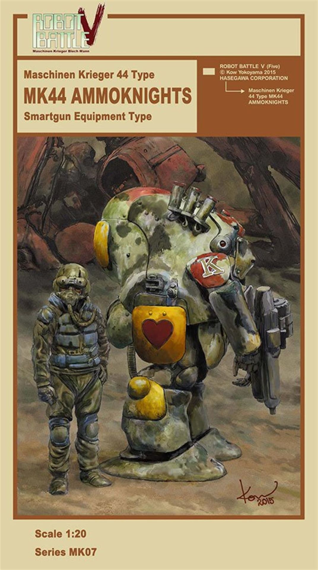 Hasegawa MK07 64007 1/20 Ölçek Robot Battle V Type Mk44 Ammoknights Bilim Kurgu Plastik Model Kiti