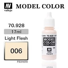Vallejo 70928 17 ml. (6) Light Flesh-Matt, Model Color Serisi Model Boyası