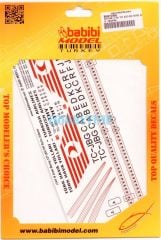Babibi DAT01058 1/144 Thy, Boeing 727-200, Retro, Dekal Çıkartma