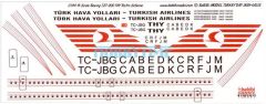 Babibi DAT01058 1/144 Thy, Boeing 727-200, Retro, Dekal Çıkartma