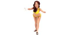 American Diorama AD76266 1/18 Ölçek Araba Yıkayan Bikinili Kız (Stephanie) Sergilemeye Hazır Plastik Figürü