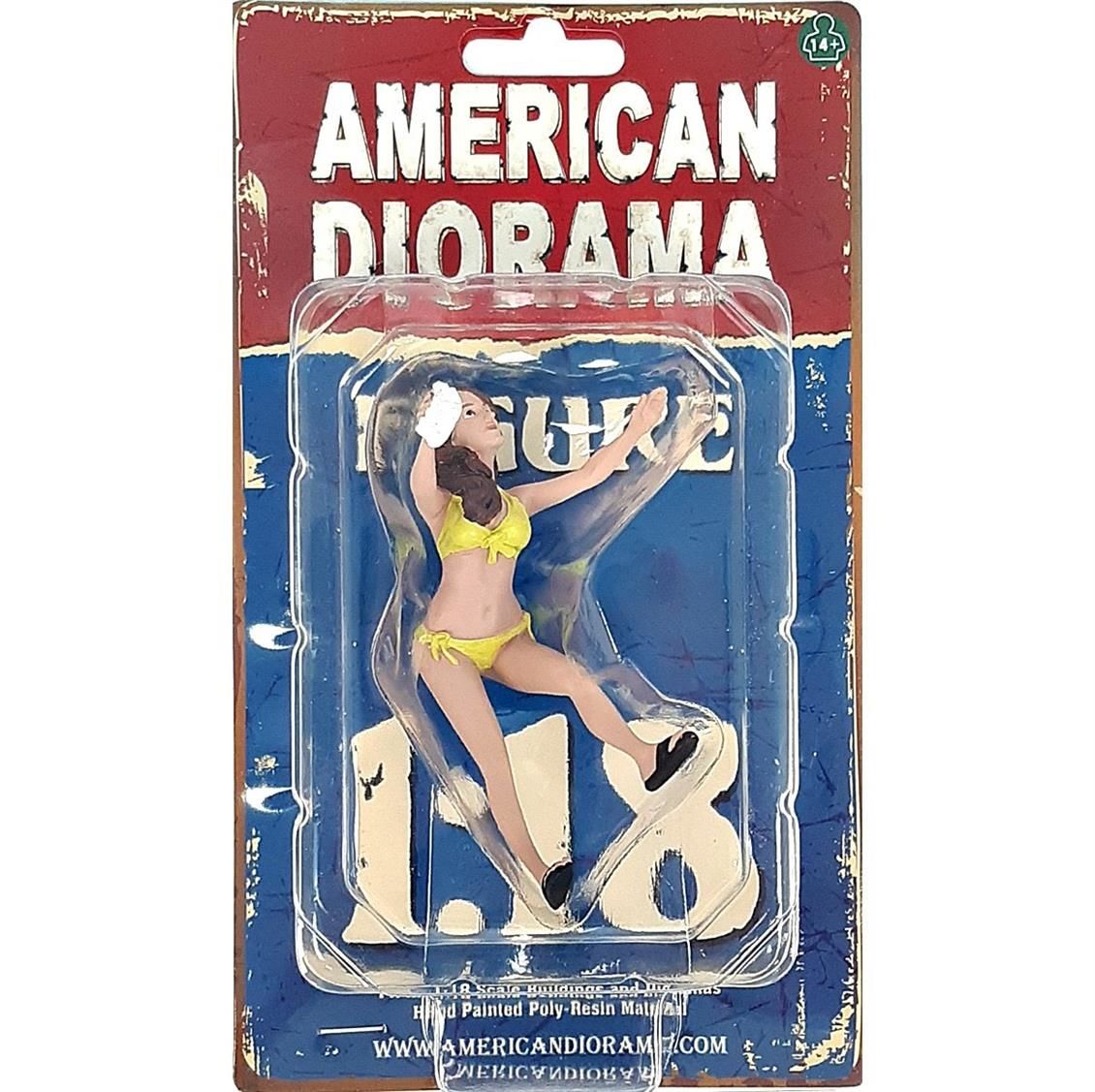 American Diorama AD76266 1/18 Ölçek Araba Yıkayan Bikinili Kız (Stephanie) Sergilemeye Hazır Plastik Figürü