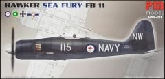 PM Model 211 1/72 Hawker Sea Fury FB11 Avcı Uçağı Demonte Plastik Maketi