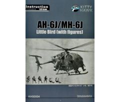 Kitty Hawk 50004 1/35 AH-6J/MH-6J (Little Bird), 6xResin Figürlü, Askeri Helikopter Demonte Plastik Maketi