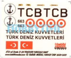 Babibi DBT01119 1/72 S-2A Tracker, TCB, Dekal Çıkartma