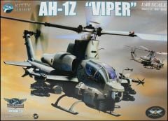 Kitty Hawk 80125 1/48 AH-1Z Viper (Version 2.0) Askeri Helikopter ve 2 Resin Figür Demonte Plastik Maketi