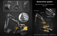 1/16 Volvo RC Metal Dişli ve Metal Kepçeli Ekskavatör