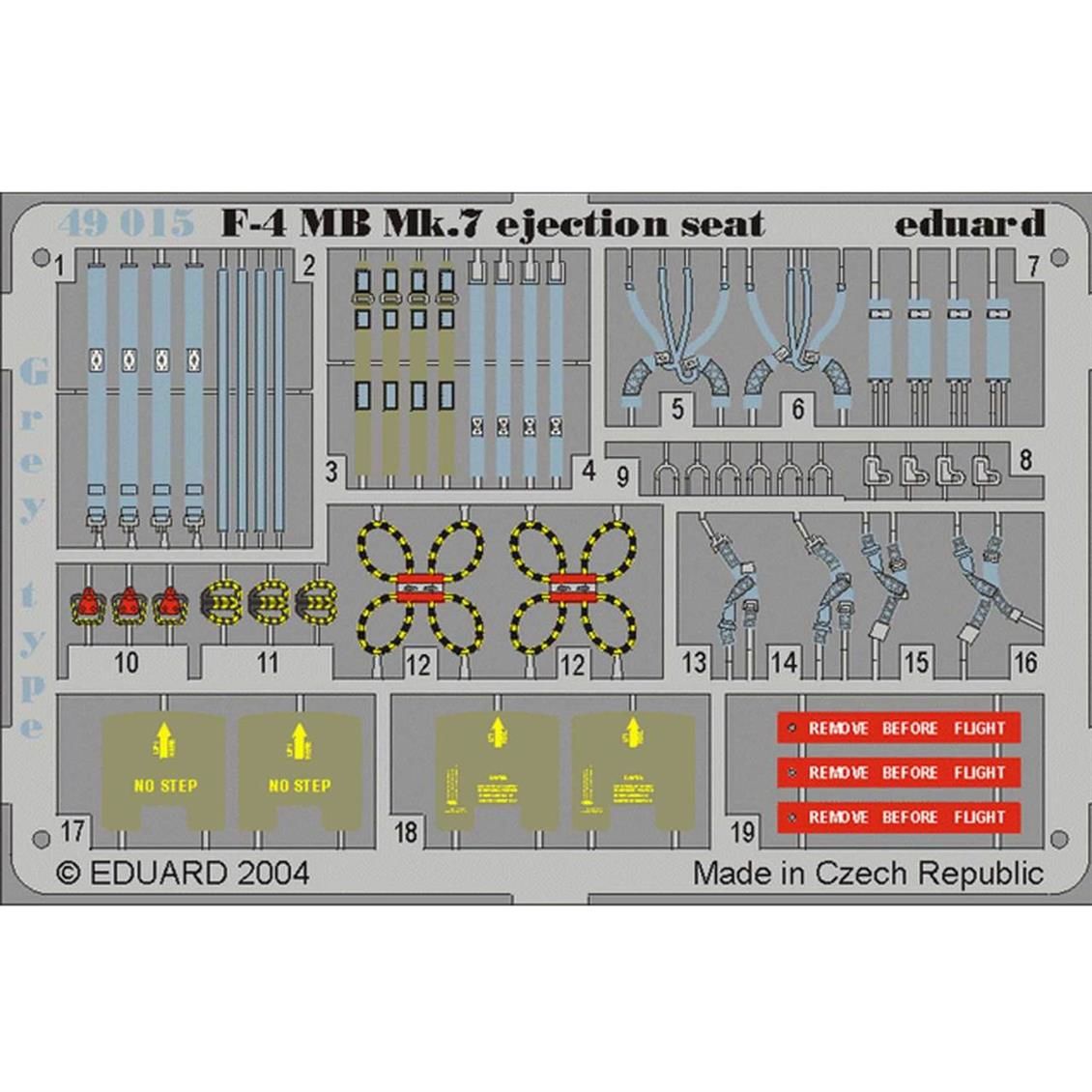 EDUARD 49015 1/48 F-4 ejection seat grey Maket Det