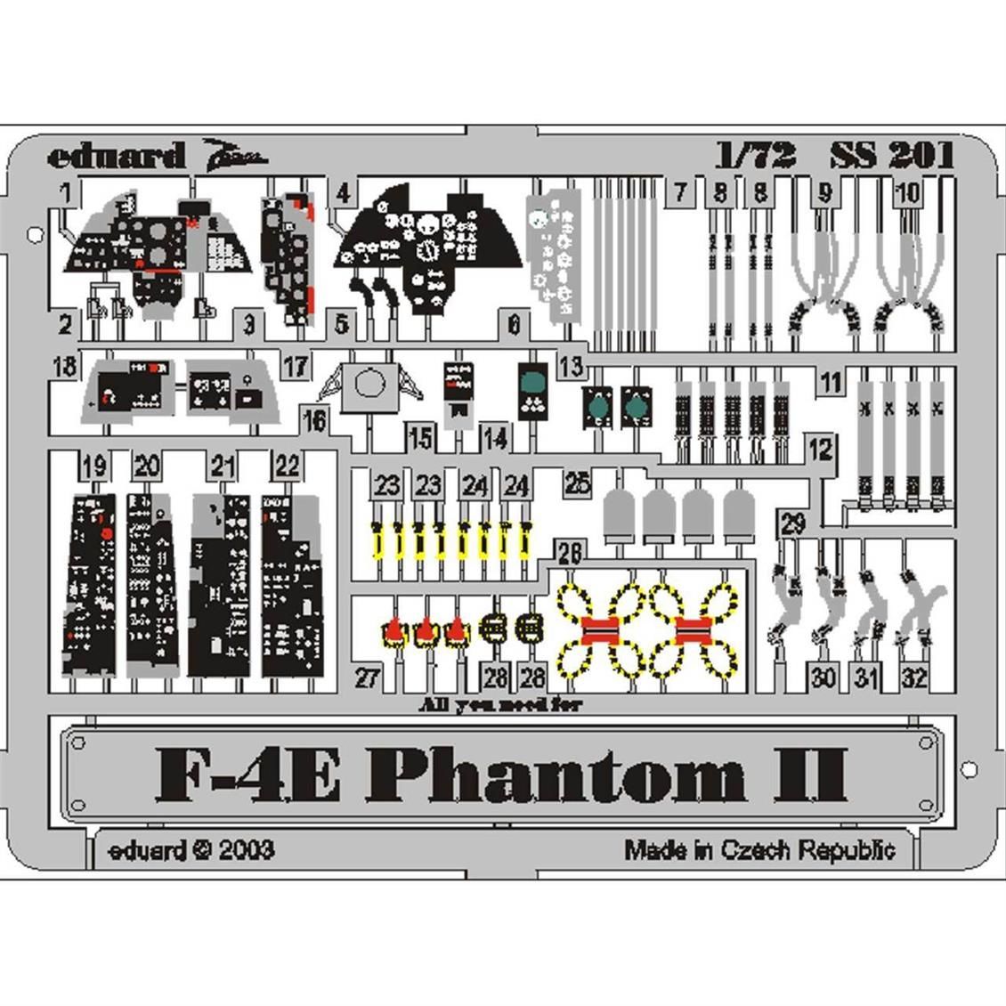 EDUARD 73201 1/72 F-4E Maket Detay Seti