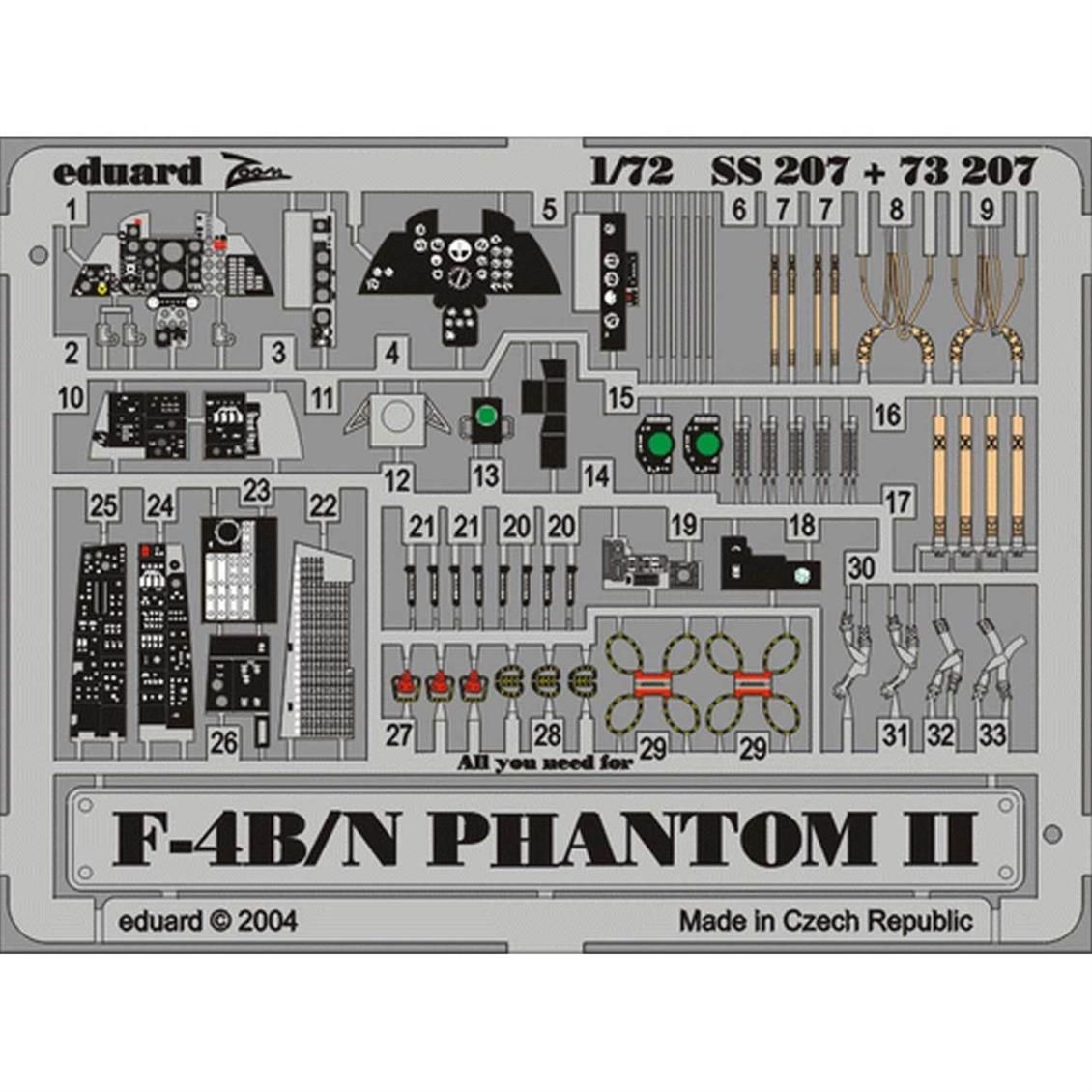 EDUARD 73207 1/72 F-4B/N Maket Detay Seti