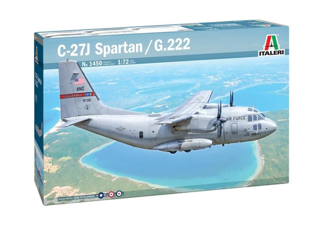 Italeri 1450S 1/72 C-27A Spartan / G.222 Askeri Nakliye Uçağı Demonte Plastik Maketi
