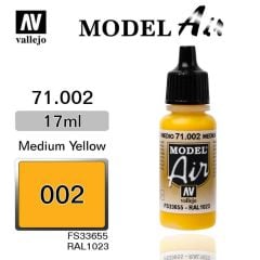 Vallejo 71002 17 ml. Medium Yellow, Model Air Serisi Model Boyası