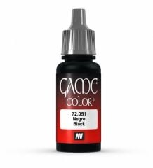 Vallejo 72051 17 ml. Black, Game Color Serisi Model Boyası