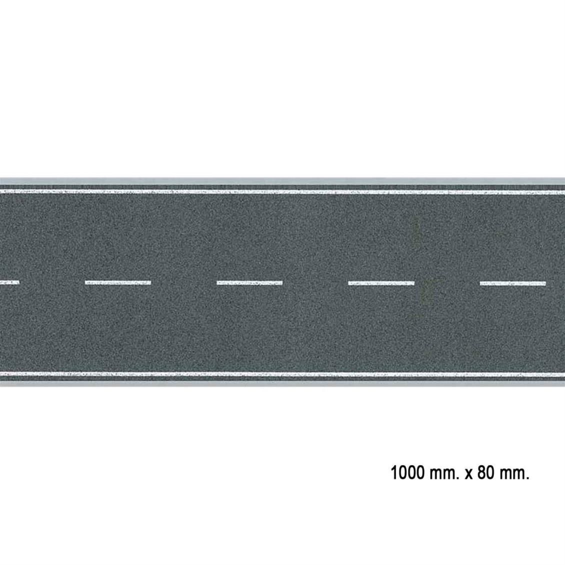 Faller 170630 1/87 İki Şeritli Asfalt Yol Kaplaması, Fleksible, 100 Cm.