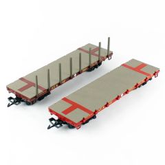Piko 38773 1/22,5 Santa Fe Bogie Stake Wagon, 2 Adet,  Model Tren Yük Vagonu