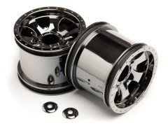 1/10-1/16 2.2'' WARLOCK WHEEL BLACK CHROME (2.2in/2pcs)