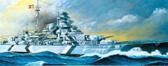 Academy 14208 1/800 Bismarck Savaş Gemisi Demonte, Motorlu Plastik Maketi