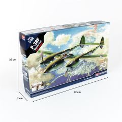 Academy 12208 1/48 P-38F (Lighting Glacier Girl) Savaş Uçağı Demonte Plastik Maketi