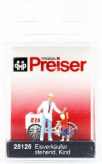 Preiser 28126 1/87 Ölçek Arabalı Dondurmacı ve Çocuk Figürü