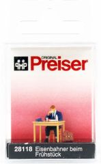 Preiser 28118 1/87 Ölçek Yemek Yiyen Demiryolcu Figürü