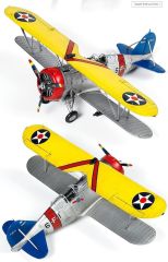 Academy 12326 1/48 USN F3F-2 VF-6 (Fighting Six) Savaş Uçağı Demonte Plastik Maketi