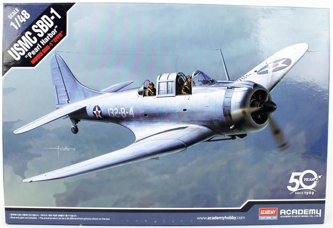 Academy 12331 1/48 USMC SBD-1 (Pearl Harbor) Savaş Uçağı Demonte Plastik Maketi