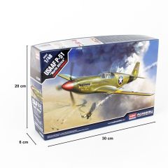 Academy 12338 1/48 USAAF P-51 (North Africa) Savaş Uçağı Demonte Plastik Maketi