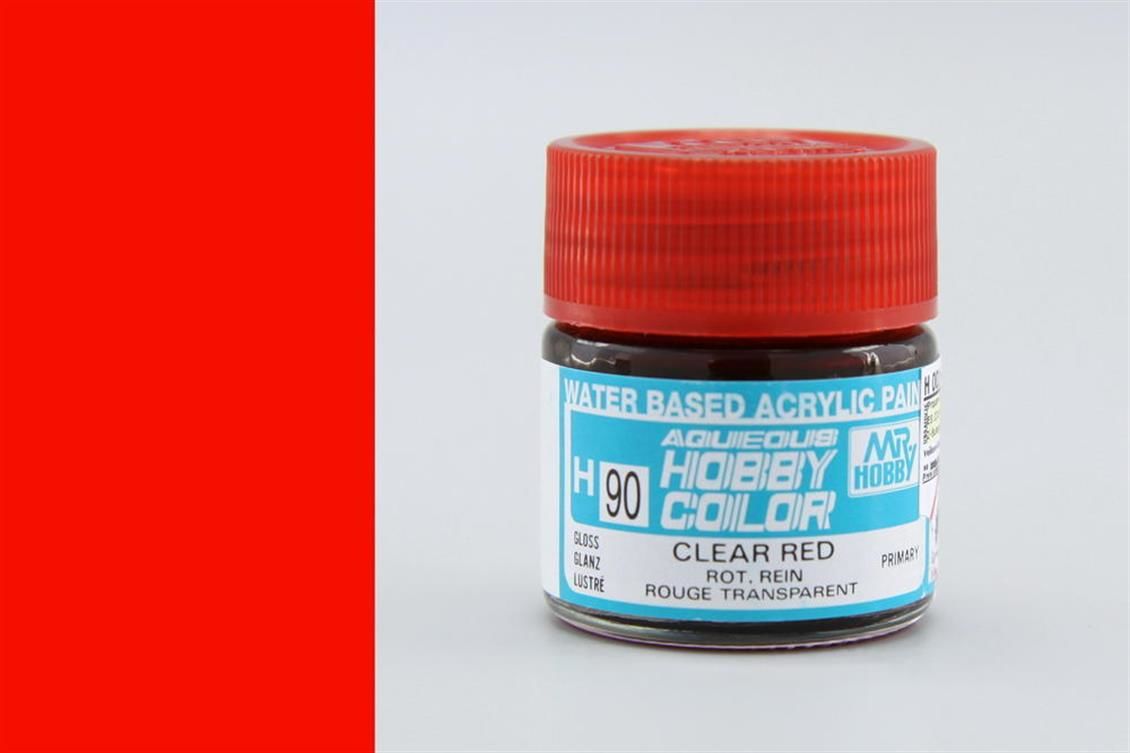 Gunze H090 10 ml. Clear Red, Aqueous Serisi Maket Boyası
