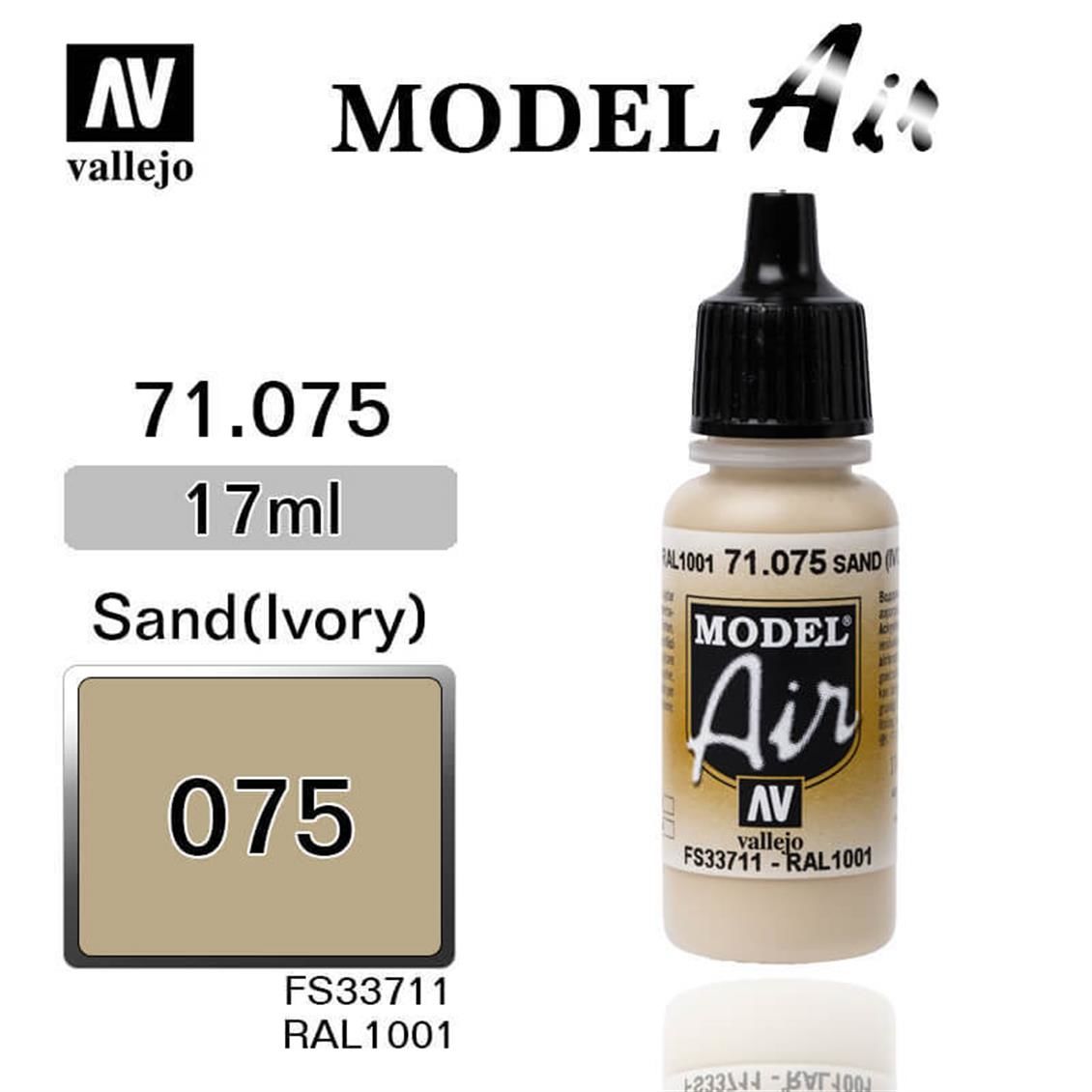 Vallejo 71075 17 ml. Ivory, Model Air Serisi Model Boyası