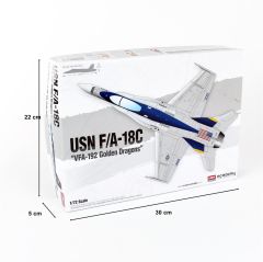 Academy 12564 1/72 USN F/A-18C (VFA-192 Golden Dragons) Savaş Uçağı Demonte Plastik Maketi