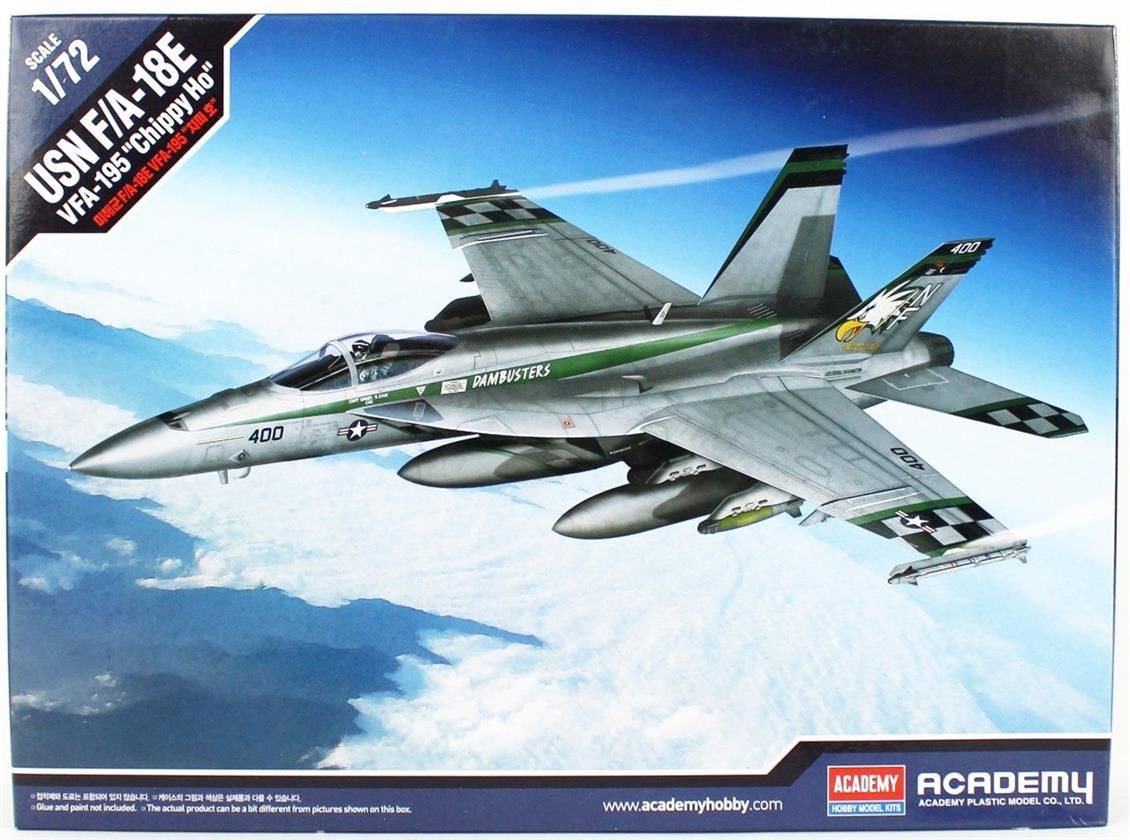 Academy 12565 1/72 USN F/A-18E (VFA-195 Chippy Ho) Savaş Uçağı Demonte Plastik Maketi