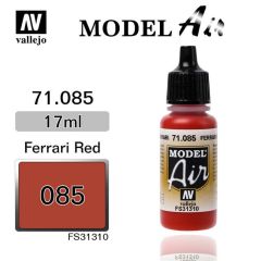 Vallejo 71085 17 ml. Ferrari Red, Model Air Serisi Model Boyası
