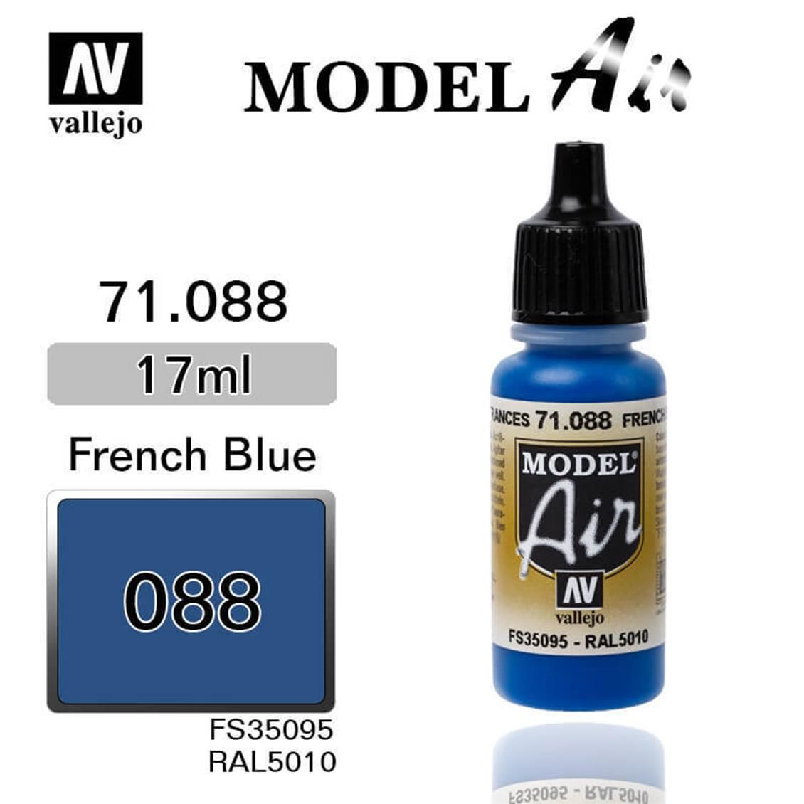 Vallejo 71088 17 ml. French Blue, Model Air Serisi Model Boyası